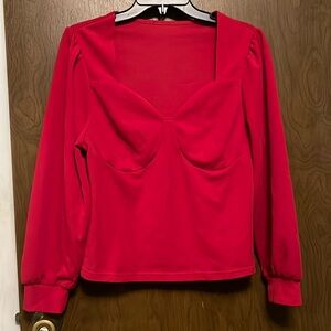 SHEIN red long sleeve blouse size 1X